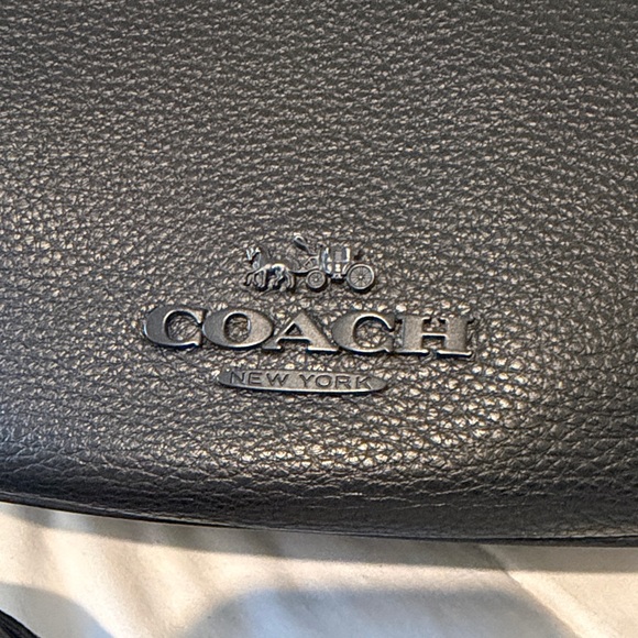 Coach Aria Pebbled Black Leather Shoulder Bag - Picture 2 of 7